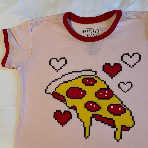 Pixel Pizza Hearts T-Shirt - Picture 1 of 3